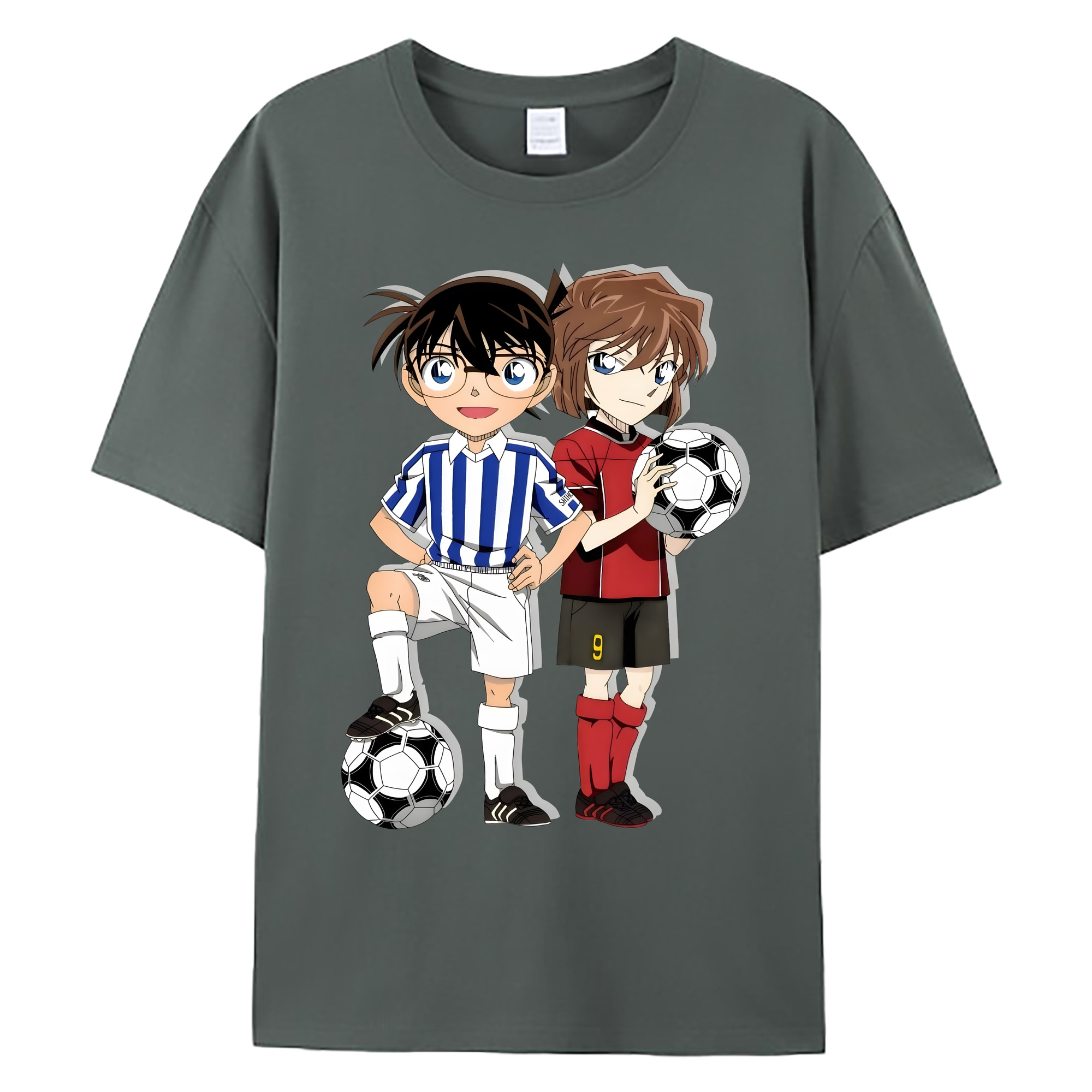 （画像用） 名探偵コナン 灰原 哀 はいばら あい Detective Conan Anita Hailey、Vi Graythorn Haibara Ai 綿100％ メンズ半袖Tシャツ｜肌触りやわらか＆通気性